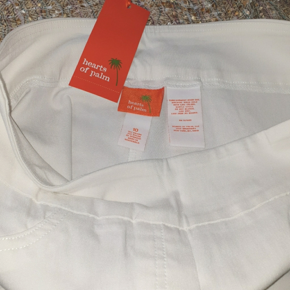 Hearts of Palm. Sz.10 White Capris - Picture 8 of 10
